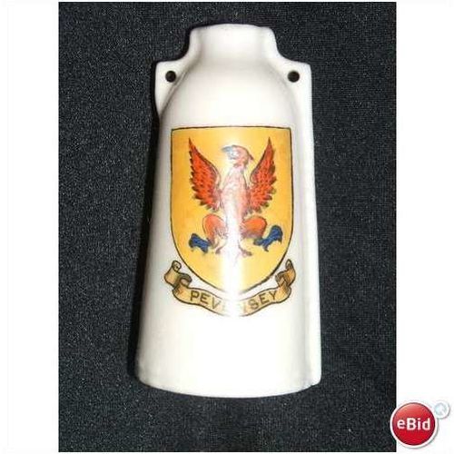 Goss China Crested Leather Bottle Pevensey Crest CR071