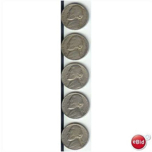 Lot #4 of 5 Jefferson Nickels 46-P, 47-P, 57-D, 58-D, 60-D