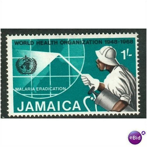 Jamaica stamps 1969 - SG 278 - Malaria Eradication 1/- WHO 20th Anniversary MNH