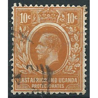 East Africa & Uganda Protectorate 1912 SG47 10c Yellow-Orange Fine Used .. ..