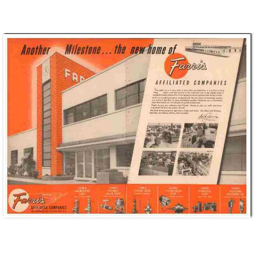 farris affiliated companies 1954 milestone new home gas oil vintage ad