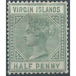Virgin Islands 1883 SG27 1/2d Dull Green Wmk Crown CA Very Fine Used .. ..