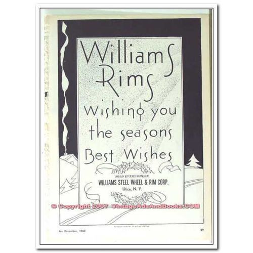 WILLIAMS STEEL WHEEL RIM CORPORATION 1963 best wishes vintage ad