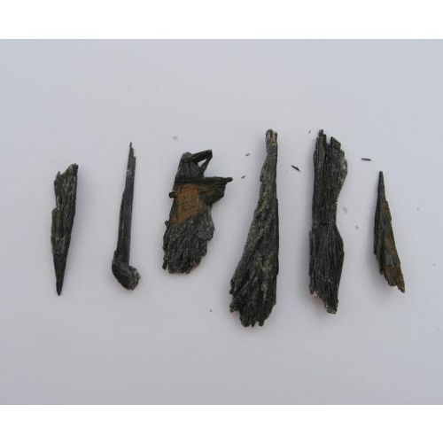 B Black Kyanite Raw 6 Pcs Small Gemstones Crystals Metaphysical Energy Work