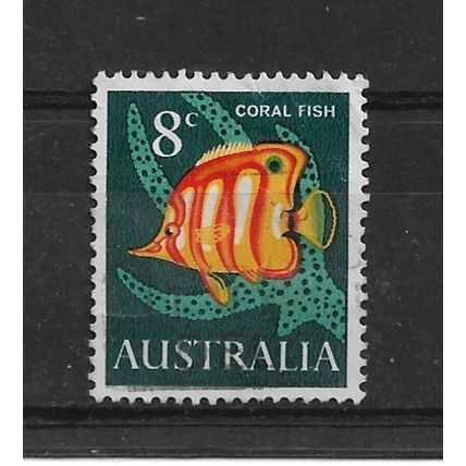 Australia.SG389 8c Copper-banded Butterflyfish ("Coral Fish").Fine Used.Jan22