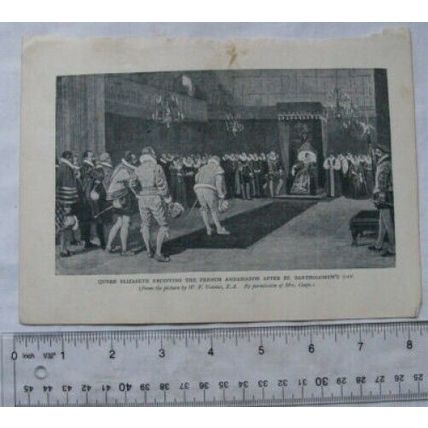 1913 illustration: Queen Elizabeth receiving French