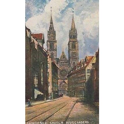 Lawrence Church Germany Antique Oilette Nuremberg German Postcard