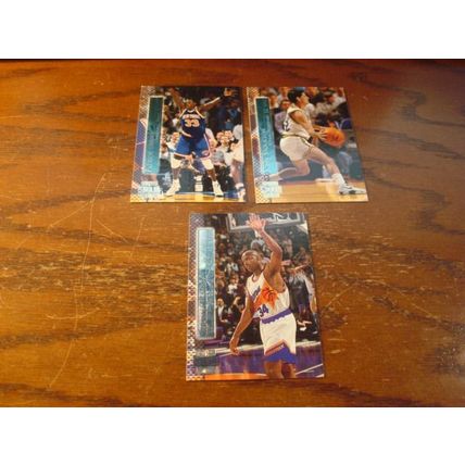 1996 Stadium Club, Shining Moments Inserts, BARKLEY/STOCKTON/EWING, HOF