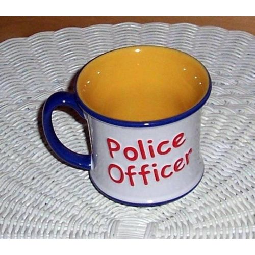 Police Officer with Squad Car Raised Design Special Ceramic Coffee Mug