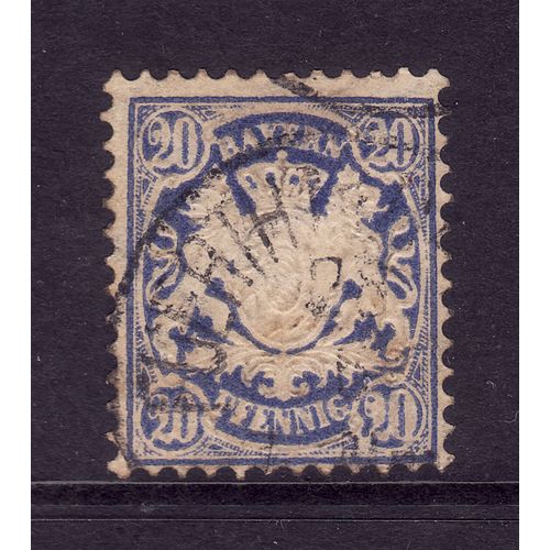 GERMANY STATES BAVARIA 1876 SG 124 20pf BLUE FINE USED