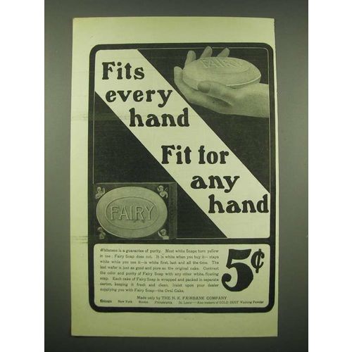 1902 Fairy Soap Ad - Fits every hand fit for any hand