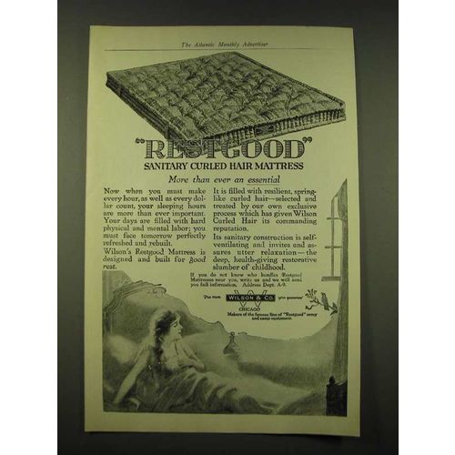 1918 Wilson & Co. Restgood Sanitary Curled hair mattress Ad - more than ever