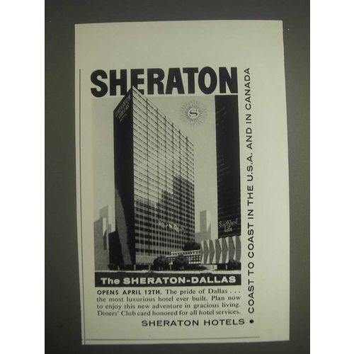1959 Sheraton-Dallas Hotel Ad - Sheraton Coast to Coast in the U.S.A.