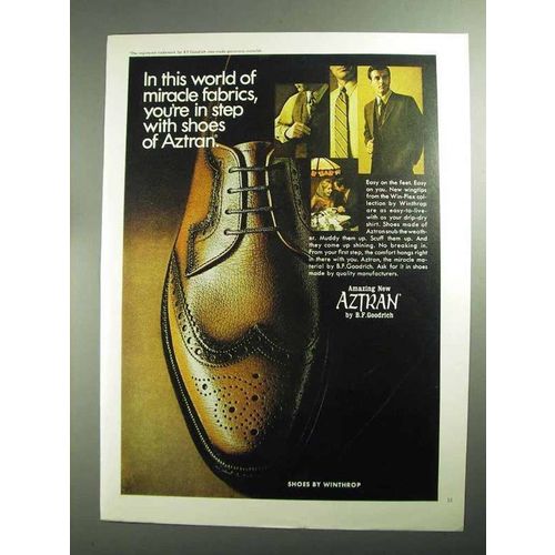 1968 B.F. Goodrich Aztran Shoes Ad - Miracle Fabrics