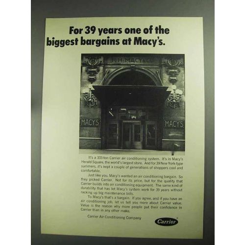 1968 Carrier Air Conditioning Ad - Bargains at Macy's