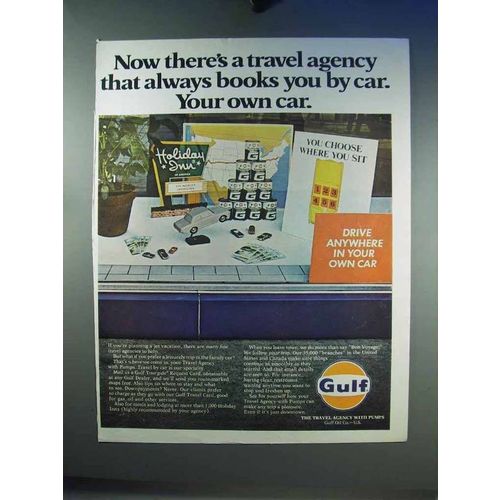 1969 Gulf Oil Ad - Travel Agency Books by Car