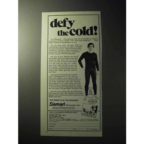 1977 Damart Underwear Ad - Defy the Cold