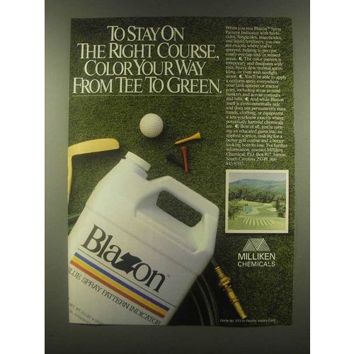 1985 Milliken Chemicals Blazon Ad - The Right Course
