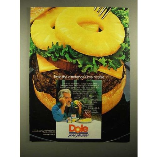 1987 Dole Pineapple Ad - Taste the Difference Dole Makes