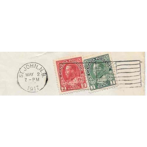 Canada Admiral Flag Slogan 1917 St John NB "$25 for $21.50 Buy War Savings..."