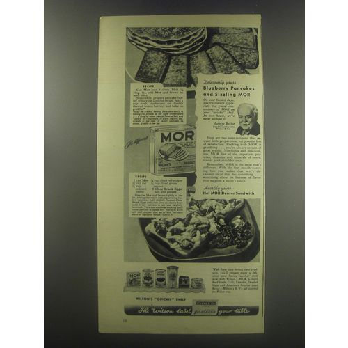 1946 Wilson's Mor Meat Advertisement - recipe for Hot MOR Denver Sandwich