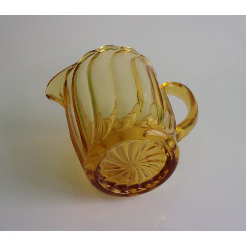 Bagley Art Deco Amber Glass Milk / Cream Jug.