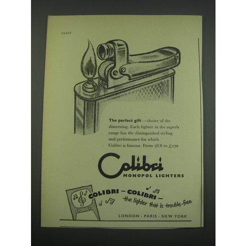1957 Colibri Monopol Lighters Ad - The perfect gift
