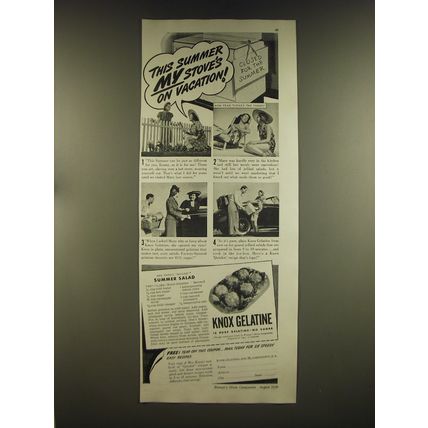 1939 Knox Gelatine Advertisement - recipe for Summer Salad