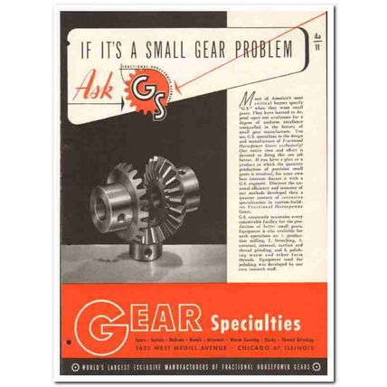 Gear Specialties Inc 1946 vintage industrial catalog spurs spirals