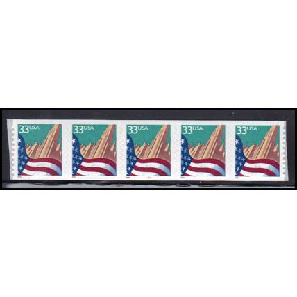 3281c 33c U.S. Flag Over City Very Fine MNH PNC 5555/5 KA9392
