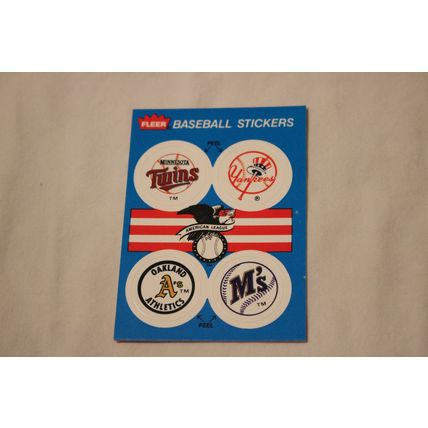 1989 Fleer Twins Team History Stickerback w/4 variou TEAM LOGO Stickers