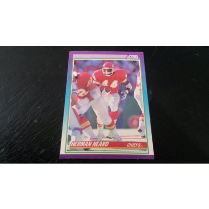 1990 Score Football Card # 144 Herman Heard Ex-Mt (6) Kansas City Chiefs