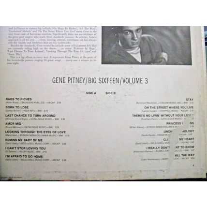 Gene Pitney-Big Sixteen Volume 3-LP-1966-VG+/VG+