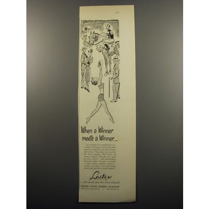 1950 United States Rubber Lastex Ad - When a winner meets a winner