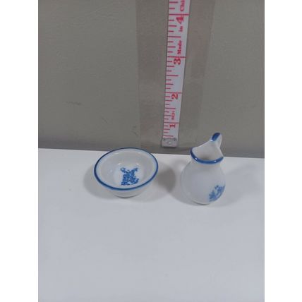 Vintage Miniature Home Sweet Home Pitcher and Bowl Set 1 inch very nice