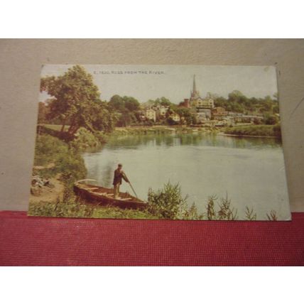 ROSS ON WYE, FROM THE RIVER, Herefordshire unused postcard postmark photochrom =