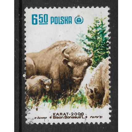 POLAND 1981 EUROPEAN BISON 6Z.50 BISON AND CALF SG2760 FINE USED