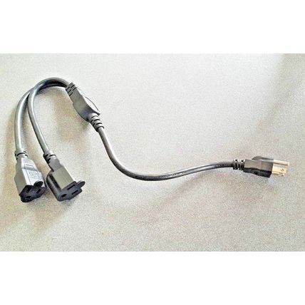 CABLE DE CORRIENTE CON 2 TOMAS PARA USAR EQUIPOS AMERICANOS CONEXIÓN USA 3 PIN