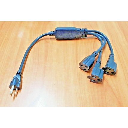 CABLE DE CORRIENTE CON 3 TOMAS PARA USAR EQUIPOS AMERICANOS CONEXIÓN USA 3 PIN