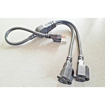 CABLE DE CORRIENTE CON 2 TOMAS PARA USAR EQUIPOS AMERICANOS CONEXIÓN USA 3 PIN