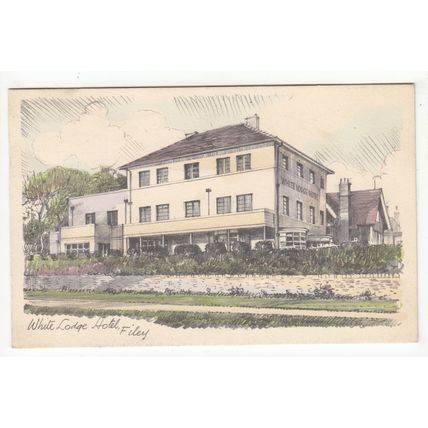 White Lodge Hotel Filey Postcard 1944 Yorkshire