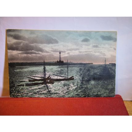 ON THE MERSEY, NEW BRIGHTON, CHESHIRE unused antique postcard =