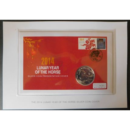 2014 - Lunar Year of the Horse £2 Silver (1 ounce) Coin Cover - BUNC