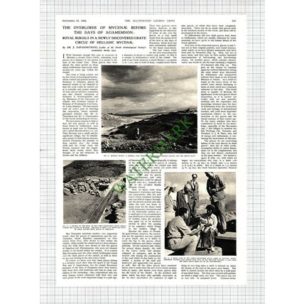 Dr J Papadimitriou Mycenae Graves Greek Archaeological Society -1952 Article