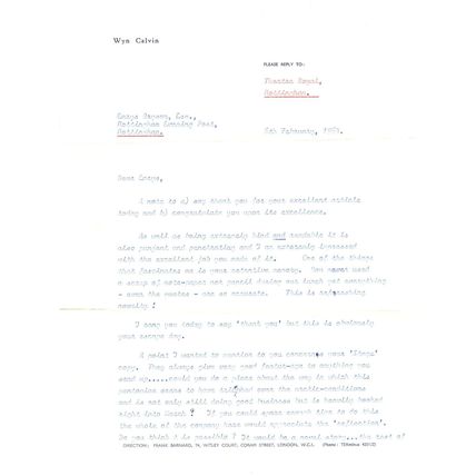 Wyn Calvin Welsh Comedian 1963 Newspaper Signed Letter