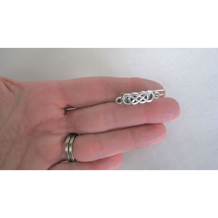 2 extra tiny small silver metal celtic knot hair clip for fine thin hair