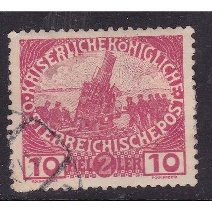 Austria 1915 War Charity Funds Artillery 10h+2h Fine Used SG 244 VGC