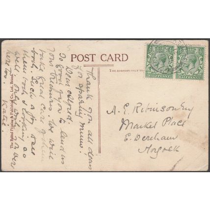 West Cliff Towers, Bournemouth, Hampshire, 1921 - Bristol Printing Postcard