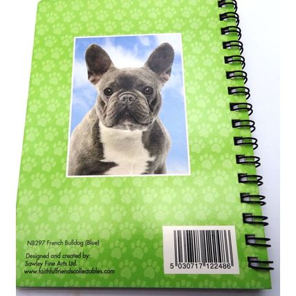 BLUE FRENCH BULLDOG 3D NOTEBOOK great gift for a French Bulldog lover