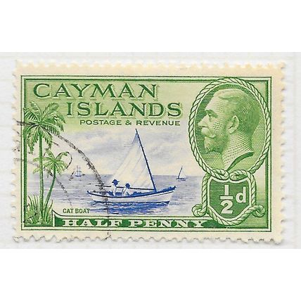 CAYMAN ISLANDS 1935 PICTORIAL KG5 CAT BOAT USED SG97 97 SG